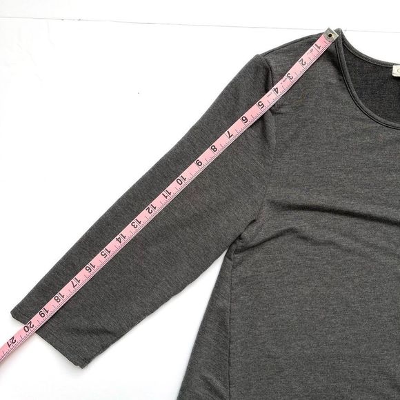 Garnet Hill Grey 3/4 Sleeve Tencel Lyocell Shift Casual Soft Dress Size M - Picture 8 of 8